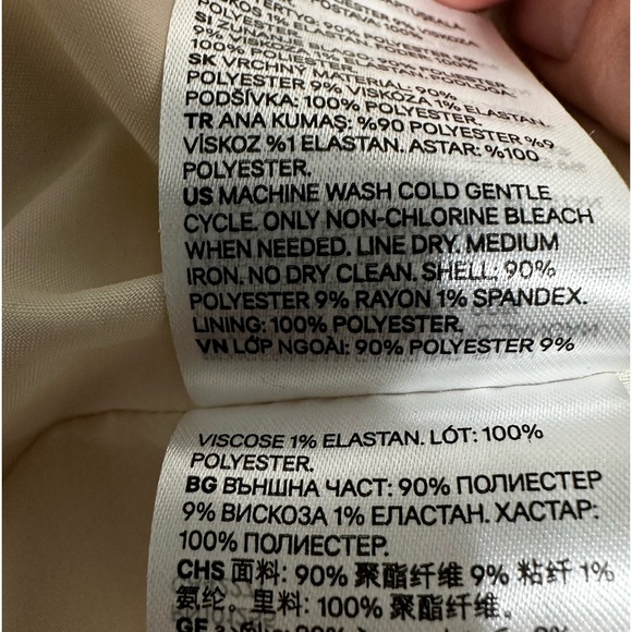 H&M Double Breasted Cream Coat. Size XXL. - Picture 12 of 13